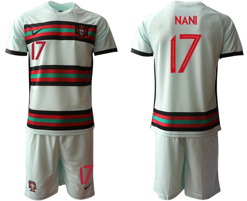 Men 2021 European Cup Portugal away grey #17 Soccer Jersey1